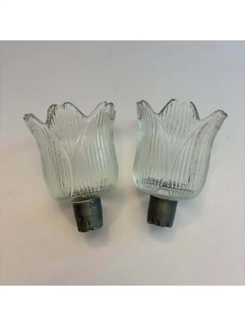 Pair Vintage HOMCO 4118 Gold Wall Candle Sconces Syroco Style w Glass Cups
